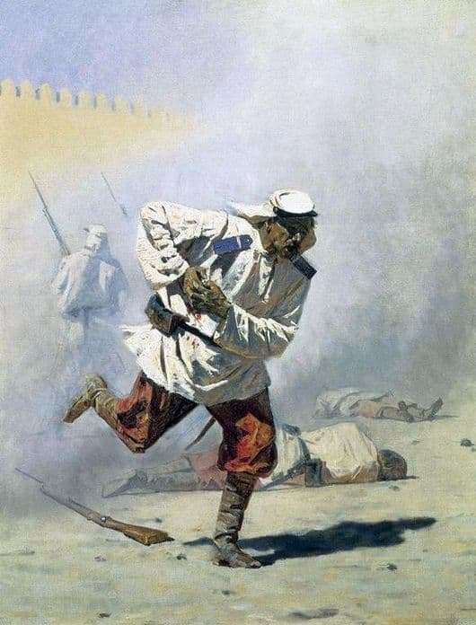 Description of the painting by Vasily Vereshchagin Mortally wounded