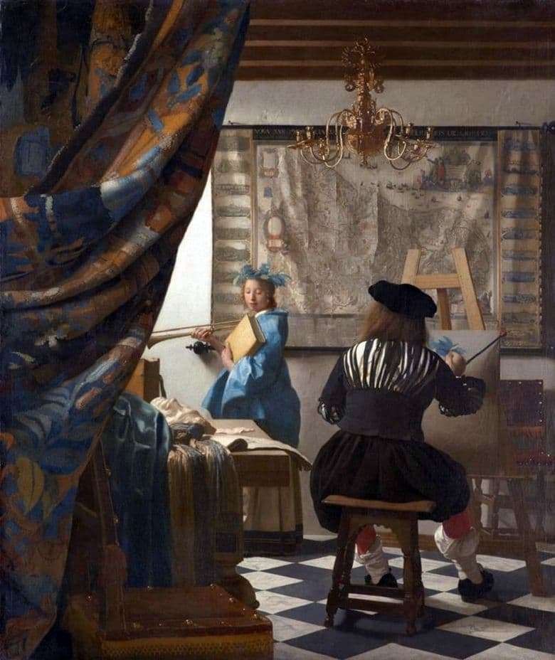 Description of the painting by Jan Vermeer Artists Studio