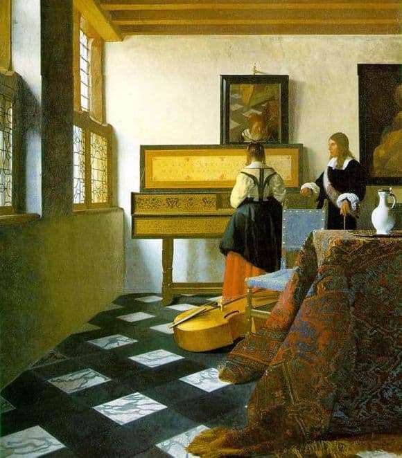 Description of the painting by Jan Vermeer Music Lesson