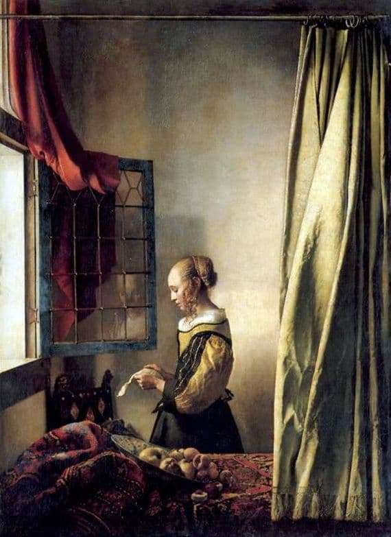 Description of the painting by Jan Vermeer A girl reading a letter at an open window