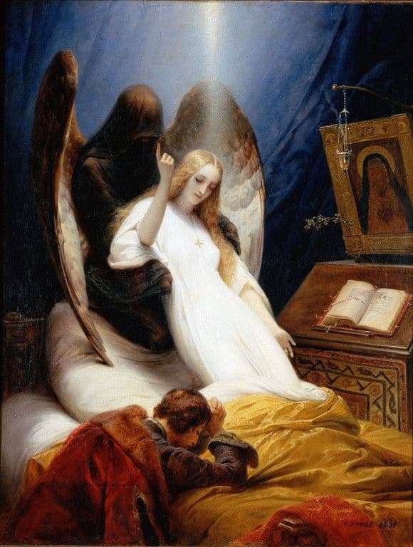 Description of the painting by Horace Vernets Angel of Death