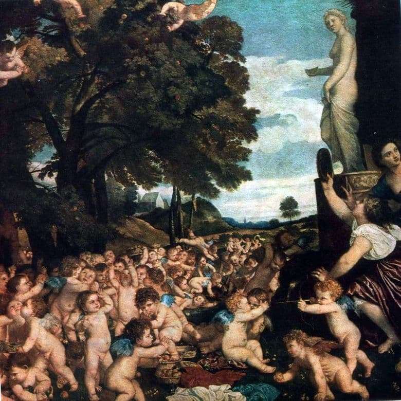 Description of the painting by Titian Vecellio Feast of Venus