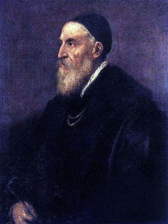 Description of the painting by Titian Vecellio Self portrait