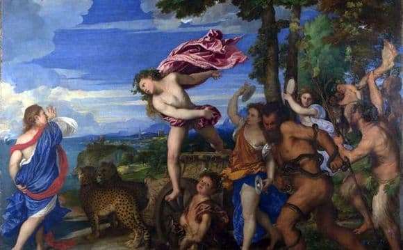 Description of the painting by Titian Vecellio Bacchus and Ariadne