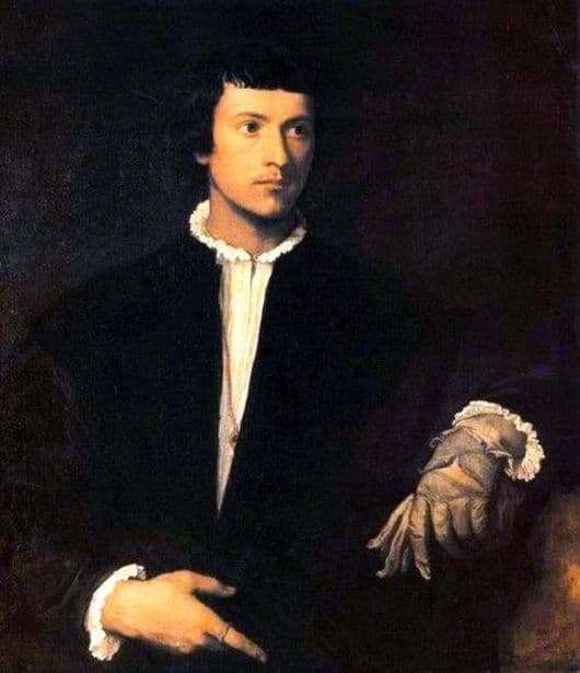 Description of the painting by Veccio Titian The young man with a glove