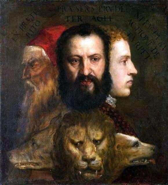 Description of the painting by Titian Vechelio Allegory of Time (Prudence)