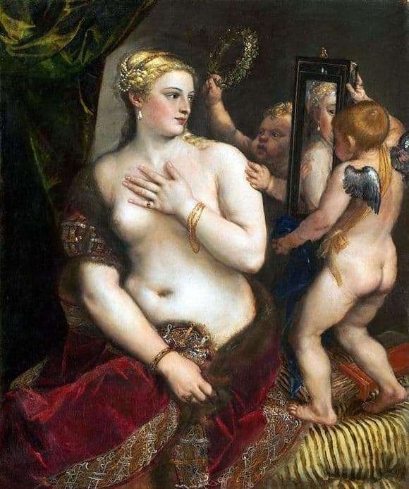 Description of the painting by Titian Vechelio Venus in front of a mirror