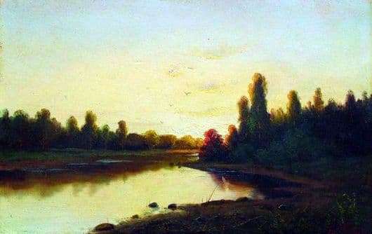 Description of the painting by Efim Volkov Sunset on the River