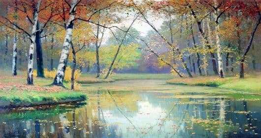 Description of the painting by Efim Volkov Autumn Landscape