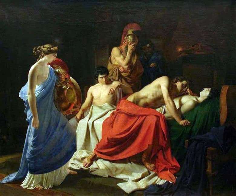 Description of the painting by Nicholas Ge Achilles mourns Patroclus