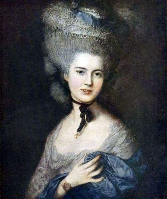 Description of the painting by Thomas Gainsborough Lady in Blue