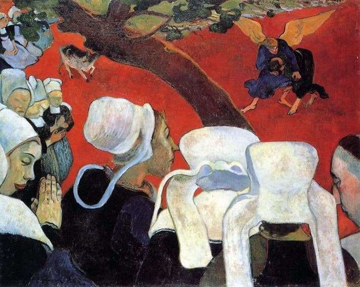 Description of the painting by Paul Gauguin Vision after the Sermon