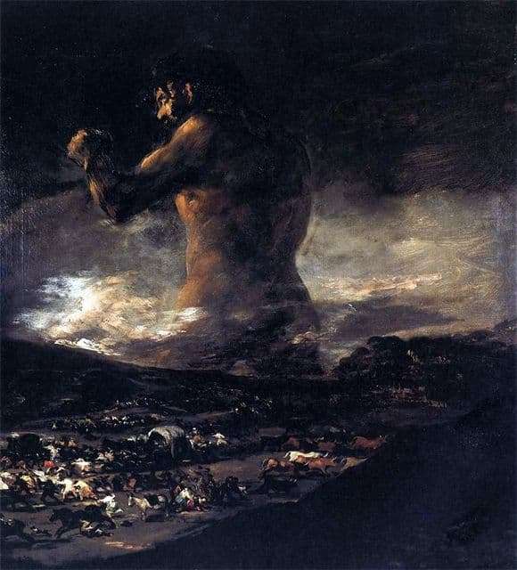 Description of the painting by Francisco de Goya Colossus