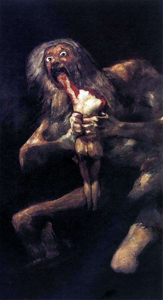 Description of the painting by Francisco de Goya Saturn devours its children