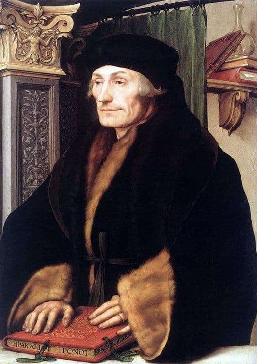 Description of the painting by Hans Holbein the Younger Erasmus of Rotterdam