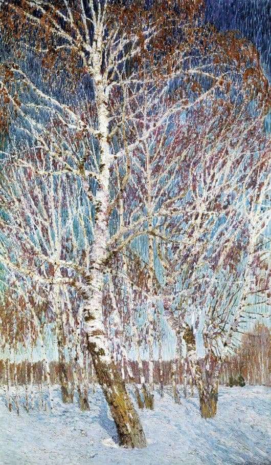 Description of the painting by Igor Grabar February Azure