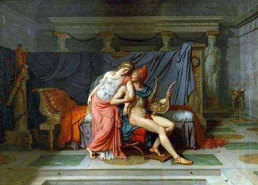 Description of the painting by Jacques Louis David Love of Paris and Helen