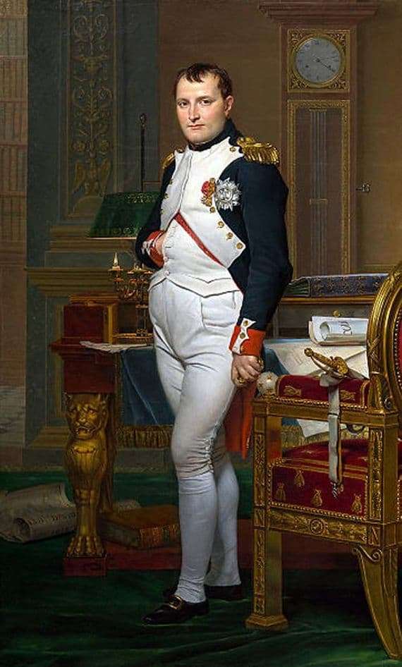 Description of the painting by Jacques Louis David Portrait of Napoleon in his office