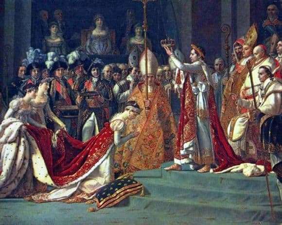 Description of the painting by Jacques Louis David The Coronation of Napoleon and Empress Josephine