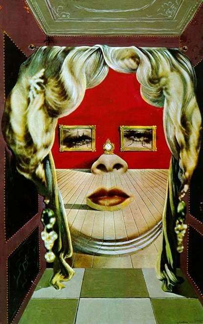 Description of the painting by Salvador Dali The face of Mae West