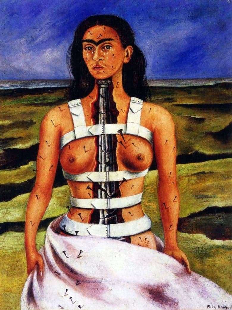 Description of the painting by Frida Kahlo Broken column