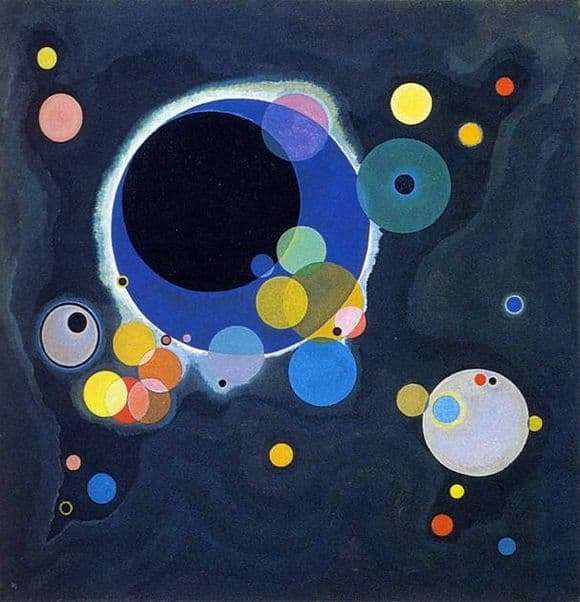 Description of the painting by Wassily Kandinsky A few circles