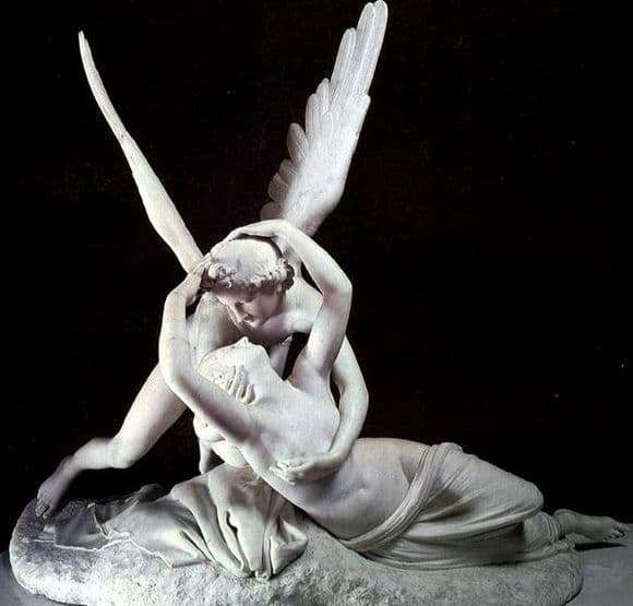 Description of the sculpture by Antonio Canova Cupid and Psyche