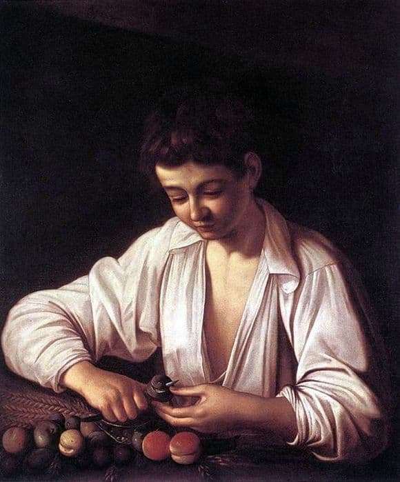 Description of the painting by Michelangelo Merisi da Caravaggio Boy, cleaning fruit