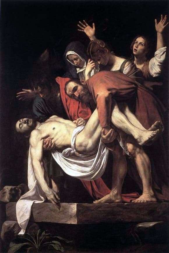Description of the painting by Michelangelo Merisi da Caravaggio Position in a coffin