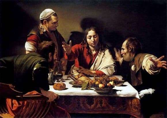 Description of the painting by Michelangelo Merisi da Caravaggio Dinner at Emmaus