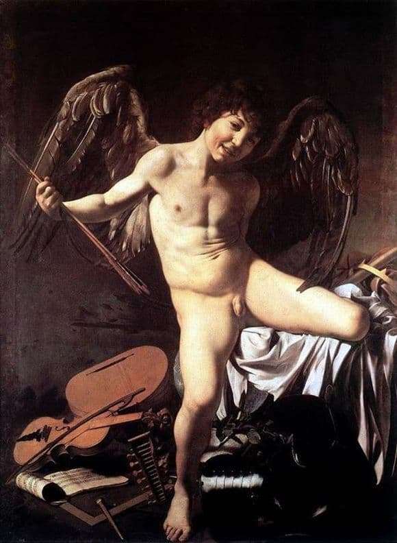 Description of the painting by Caravaggio Cupid winner