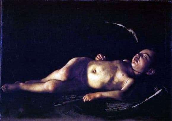 Description of the painting by Caravaggio Sleeping Cupid