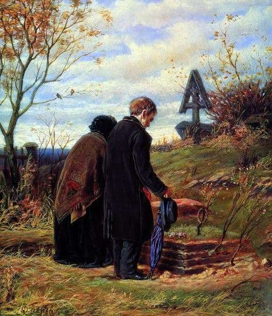 Description of the painting by Vasily Perov Old parents at the grave of his son