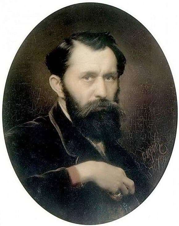 Description of the painting by Vasily Perov Self portrait