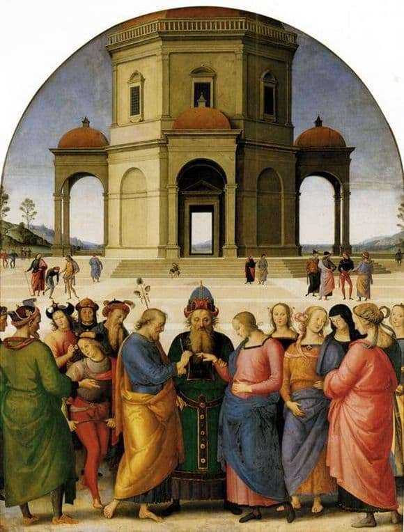 Description of the painting by Pietro Perugino Marias betrothal
