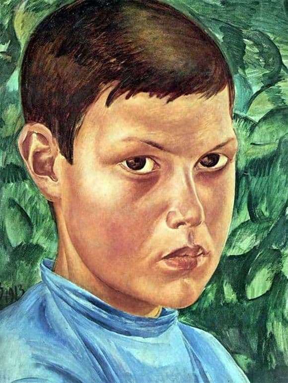 Description of the painting by Kuzma Petrov Vodkin Portrait of a Boy
