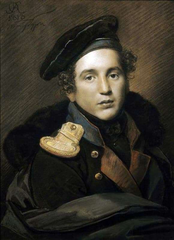Description of the painting by Orest Kiprensky Portrait of Alexei Olenin