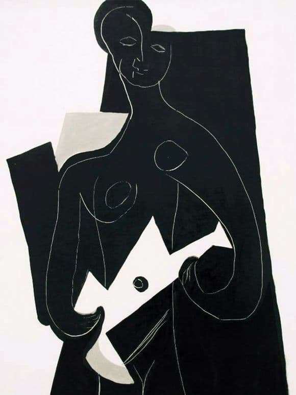 Description of the painting by Pablo Picasso Woman with a guitar