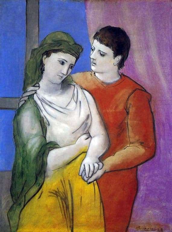 Description of the painting by Pablo Picasso Lovers