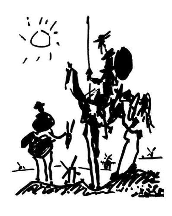 Description of the painting by Pablo Picasso Don Quixote