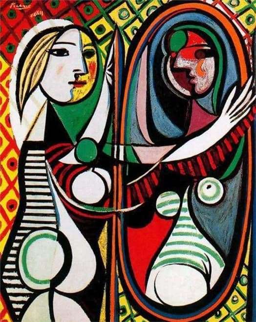Description of the painting by Pablo Picasso The girl in front of the mirror