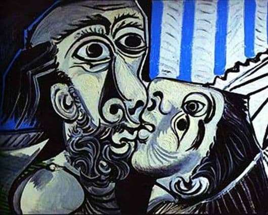 Description of the painting by Pablo Picasso Kiss