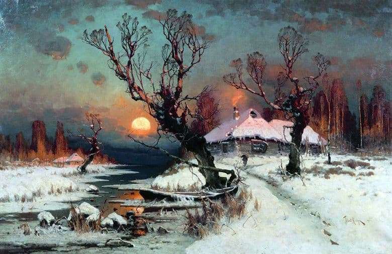 Description of the painting by Julius Klever Winter landscape