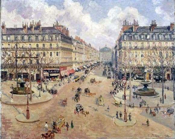 Description of the painting by Camille Pissarro Opera Travel in Paris