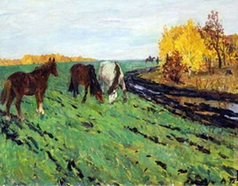 Description of the painting by Arkady Plastov Autumn