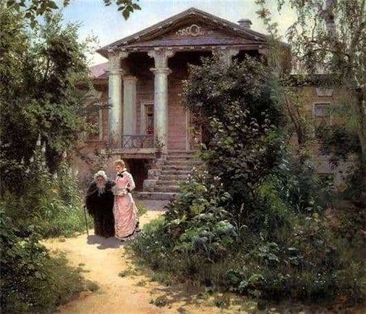 Description of the painting by Vasily Polenov Grandmothers garden