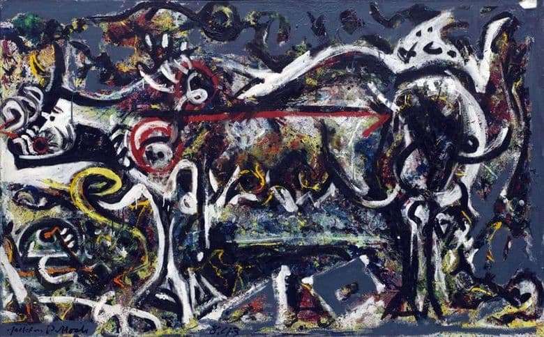 Description of the painting by Jackson Pollock Wolf