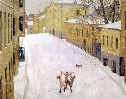 Description of the painting by Nikolai Popov First Snow