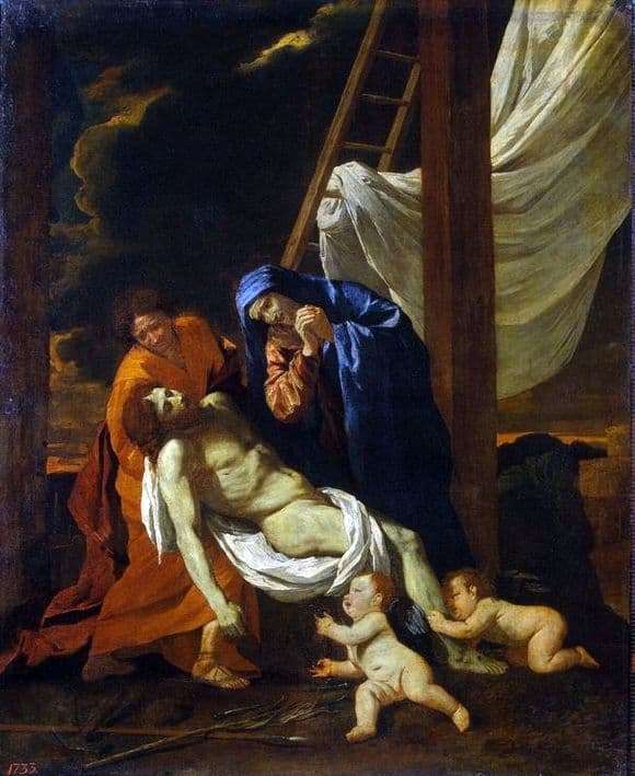 Description of the painting by Nicolas Poussin The Descent from the Cross