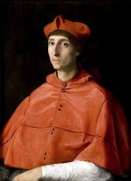Description of the painting by Raphael Santi Portrait of a Cardinal